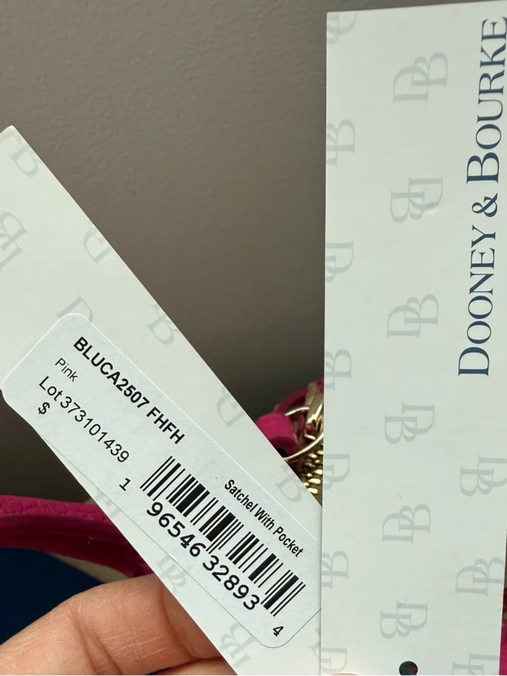 Dooney & Bourke Fuchsia Pebble Leather Satchel with Gold Hardware - Picture 5 of 8